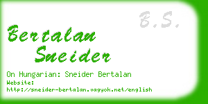 bertalan sneider business card